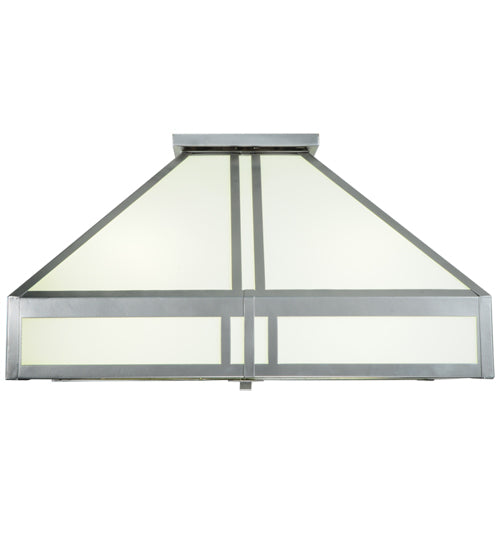 Meyda Lighting Whitewing 36" 4-Light Gray Flush Mount Light With White Shade Glass