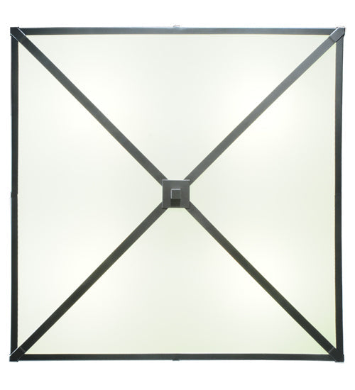 Meyda Lighting Whitewing 36" 4-Light Gray Flush Mount Light With White Shade Glass