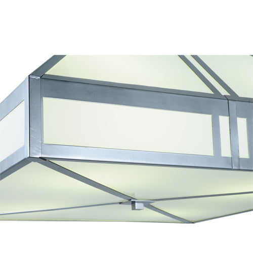 Meyda Lighting Whitewing 36" 4-Light Gray Flush Mount Light With White Shade Glass