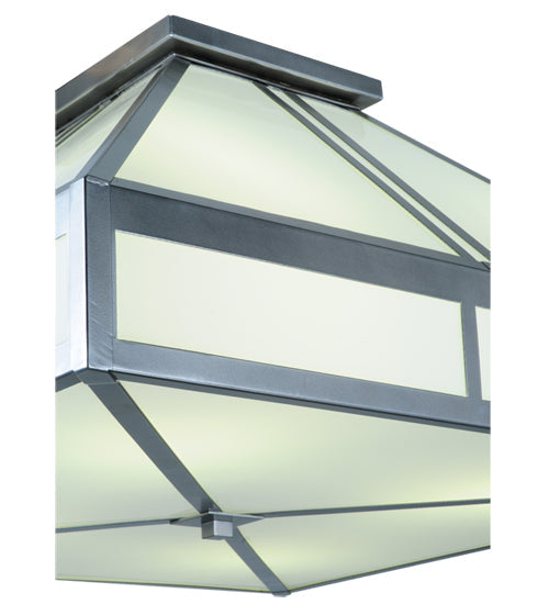 Meyda Lighting Whitewing 36" 4-Light Gray Flush Mount Light With White Shade Glass