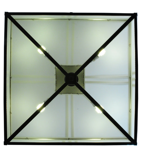 Meyda Lighting Whitewing 36" 4-Light Gray Flush Mount Light With White Shade Glass