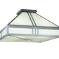Meyda Lighting Whitewing 36" 4-Light Gray Flush Mount Light With White Shade Glass