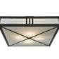 Meyda Lighting Whitewing 36"Sq 4-Light Blackened Pewter Flush Mount Light With White Statuario Idalight Shade