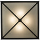 Meyda Lighting Whitewing 36"Sq 4-Light Blackened Pewter Flush Mount Light With White Statuario Idalight Shade