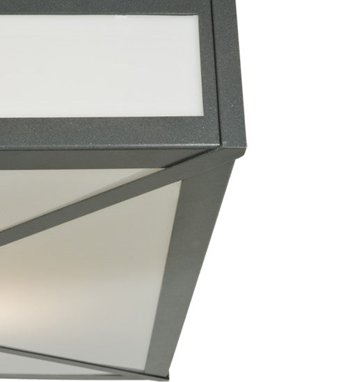 Meyda Lighting Whitewing 36"Sq 4-Light Blackened Pewter Flush Mount Light With White Statuario Idalight Shade