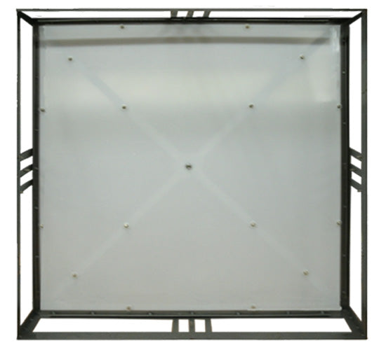 Meyda Lighting Whitewing 36"Sq 4-Light Blackened Pewter Flush Mount Light With White Statuario Idalight Shade