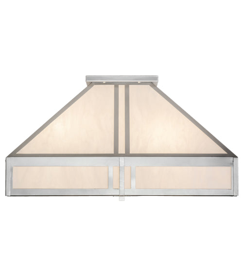 Meyda Lighting Whitewing 51" 4-Light Nickel Flush Mount Light With Whitestone Idalight Shade Glass