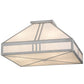 Meyda Lighting Whitewing 51" 4-Light Nickel Flush Mount Light With Whitestone Idalight Shade Glass