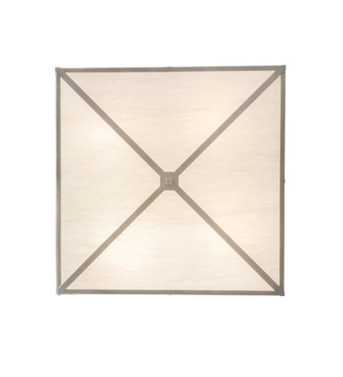 Meyda Lighting Whitewing 51" 4-Light Nickel Flush Mount Light With Whitestone Idalight Shade Glass