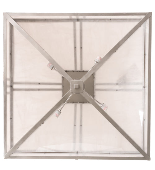 Meyda Lighting Whitewing 51" 4-Light Nickel Flush Mount Light With Whitestone Idalight Shade Glass