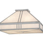 Meyda Lighting Whitewing 51" 4-Light Nickel Flush Mount Light With Whitestone Idalight Shade Glass