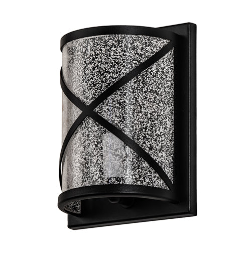 Meyda Lighting Whitewing 6" Textured Black Wall Sconce With Tundra Idalight Shade Glass