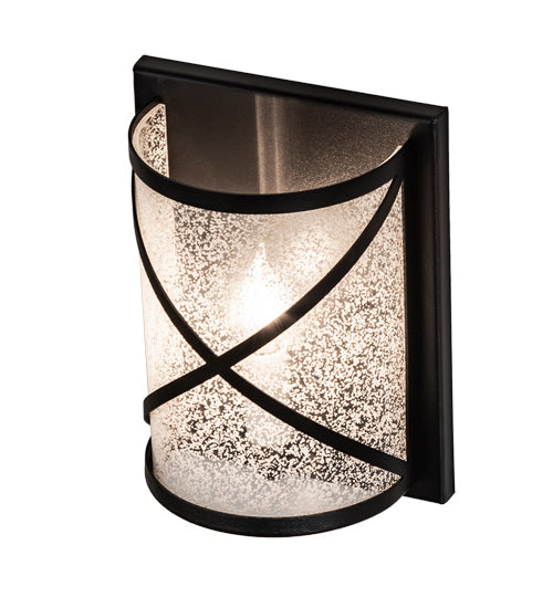 Meyda Lighting Whitewing 6" Textured Black Wall Sconce With Tundra Idalight Shade Glass