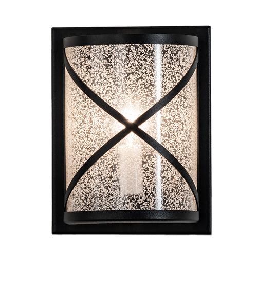 Meyda Lighting Whitewing 6" Textured Black Wall Sconce With Tundra Idalight Shade Glass