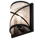 Meyda Lighting Whitewing 6" Textured Black Wall Sconce With Tundra Idalight Shade Glass