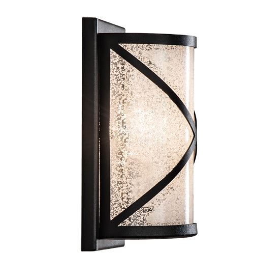 Meyda Lighting Whitewing 6" Textured Black Wall Sconce With Tundra Idalight Shade Glass