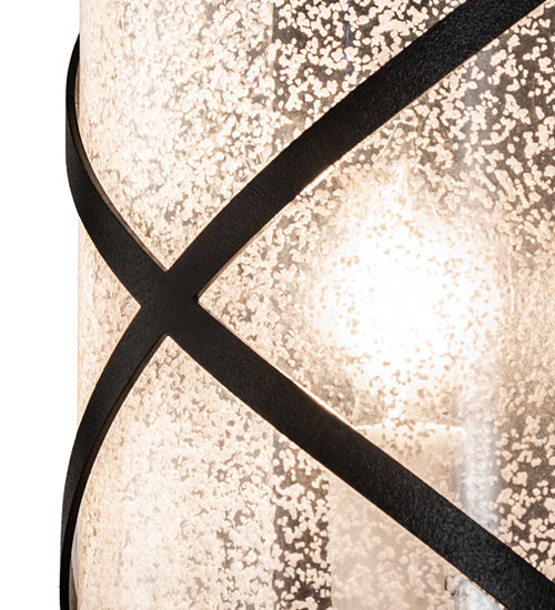 Meyda Lighting Whitewing 6" Textured Black Wall Sconce With Tundra Idalight Shade Glass