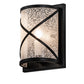 Meyda Lighting Whitewing 6" Textured Black Wall Sconce With Tundra Idalight Shade Glass