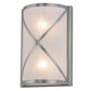 Meyda Lighting Whitewing 8" 2-Light Brushed Nickel Wall Sconce With Tundra Idalight Shade Glass