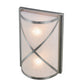 Meyda Lighting Whitewing 8" 2-Light Brushed Nickel Wall Sconce With Tundra Idalight Shade Glass
