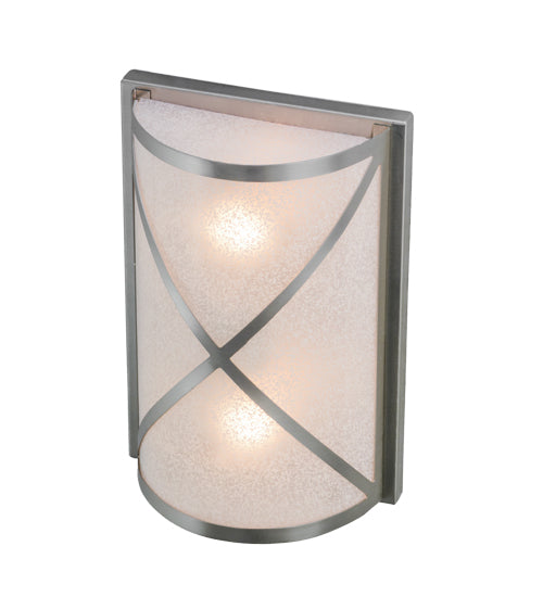 Meyda Lighting Whitewing 8" 2-Light Brushed Nickel Wall Sconce With Tundra Idalight Shade Glass