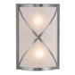 Meyda Lighting Whitewing 8" 2-Light Brushed Nickel Wall Sconce With Tundra Idalight Shade Glass