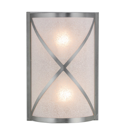 Meyda Lighting Whitewing 8" 2-Light Brushed Nickel Wall Sconce With Tundra Idalight Shade Glass