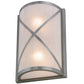 Meyda Lighting Whitewing 8" 2-Light Brushed Nickel Wall Sconce With Tundra Idalight Shade Glass
