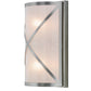 Meyda Lighting Whitewing 8" 2-Light Brushed Nickel Wall Sconce With Tundra Idalight Shade Glass