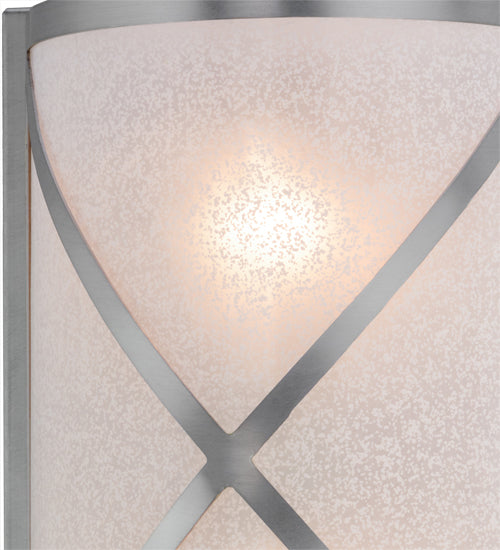 Meyda Lighting Whitewing 8" 2-Light Brushed Nickel Wall Sconce With Tundra Idalight Shade Glass