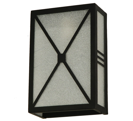 Meyda Lighting Whitewing 8" Blackwash Wall Sconce With Tundra Idalight Shade