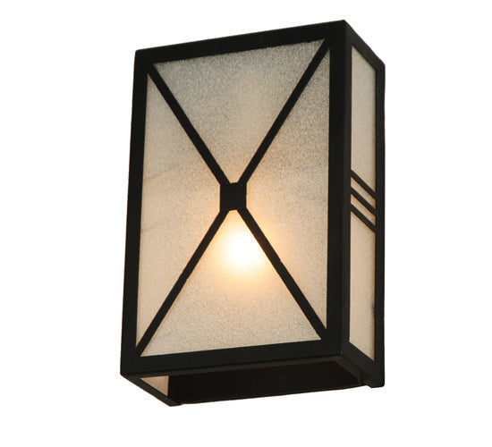 Meyda Lighting Whitewing 8" Blackwash Wall Sconce With Tundra Idalight Shade