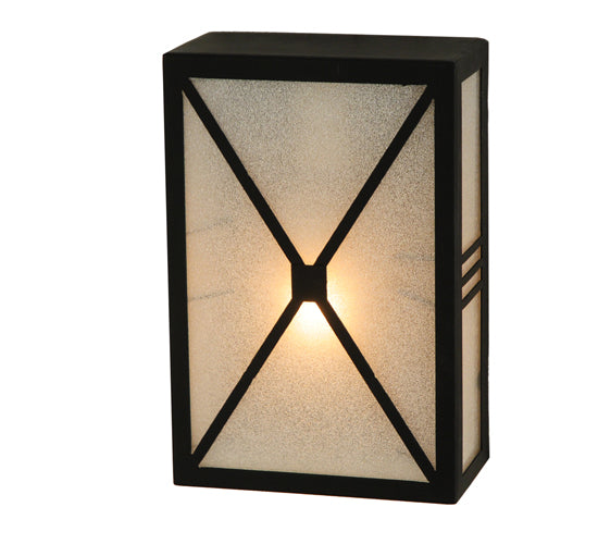 Meyda Lighting Whitewing 8" Blackwash Wall Sconce With Tundra Idalight Shade
