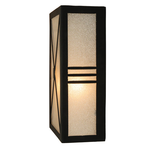 Meyda Lighting Whitewing 8" Blackwash Wall Sconce With Tundra Idalight Shade
