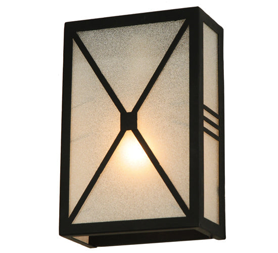 Meyda Lighting Whitewing 8" Blackwash Wall Sconce With Tundra Idalight Shade