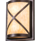 Meyda Lighting Whitewing 9" 2-Light Mahogany Bronze Wall Sconce With Beige Art Shade Glass
