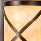 Meyda Lighting Whitewing 9" 2-Light Mahogany Bronze Wall Sconce With Beige Art Shade Glass