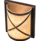 Meyda Lighting Whitewing 9" 2-Light Mahogany Bronze Wall Sconce With Beige Art Shade Glass