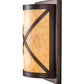 Meyda Lighting Whitewing 9" 2-Light Mahogany Bronze Wall Sconce With Beige Art Shade Glass