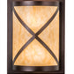 Meyda Lighting Whitewing 9" 2-Light Mahogany Bronze Wall Sconce With Beige Art Shade Glass