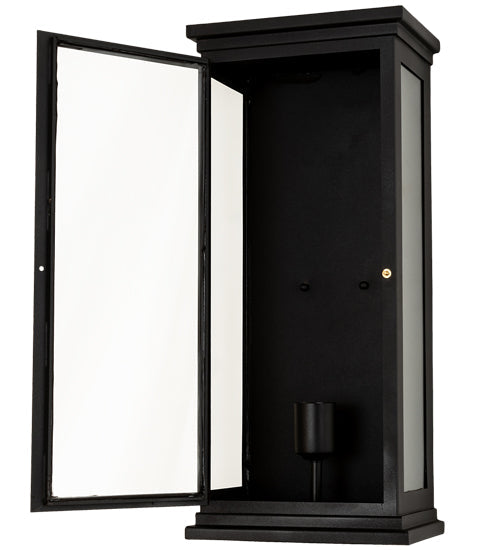 Meyda Lighting Whitman 10" Wrought Iron Wall Sconce With Clear Shade Glass