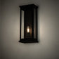 Meyda Lighting Whitman 10" Wrought Iron Wall Sconce With Clear Shade Glass