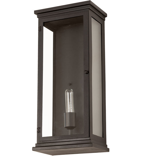 Meyda Lighting Whitman 10" Wrought Iron Wall Sconce With Clear Shade Glass