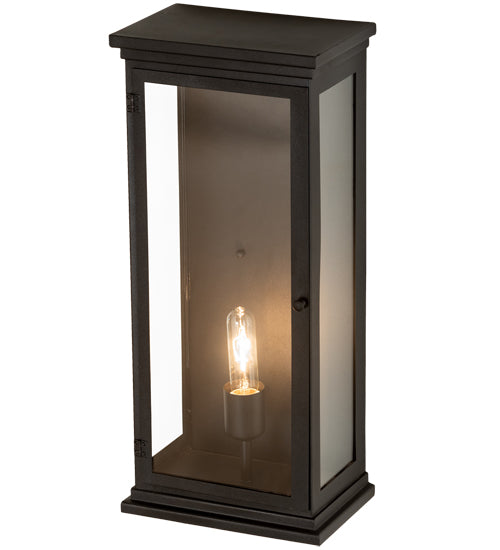 Meyda Lighting Whitman 10" Wrought Iron Wall Sconce With Clear Shade Glass