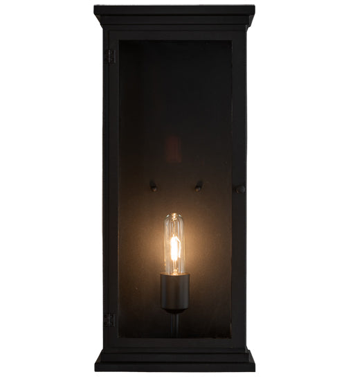 Meyda Lighting Whitman 10" Wrought Iron Wall Sconce With Clear Shade Glass