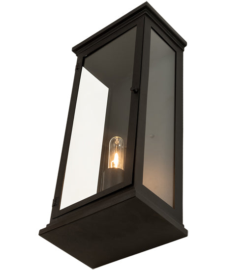 Meyda Lighting Whitman 10" Wrought Iron Wall Sconce With Clear Shade Glass