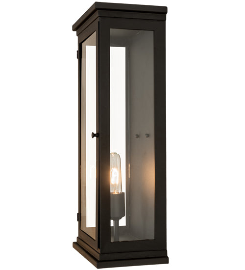 Meyda Lighting Whitman 10" Wrought Iron Wall Sconce With Clear Shade Glass