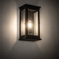 Meyda Lighting Whitman 202673 9" Old Wrought Iron Wall Sconce With Clear Shade Glass