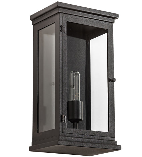 Meyda Lighting Whitman 202673 9" Old Wrought Iron Wall Sconce With Clear Shade Glass