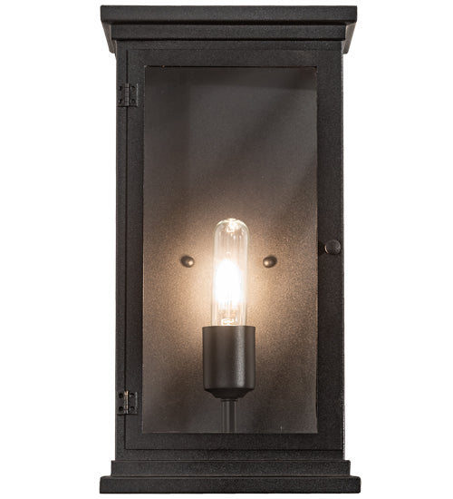 Meyda Lighting Whitman 202673 9" Old Wrought Iron Wall Sconce With Clear Shade Glass